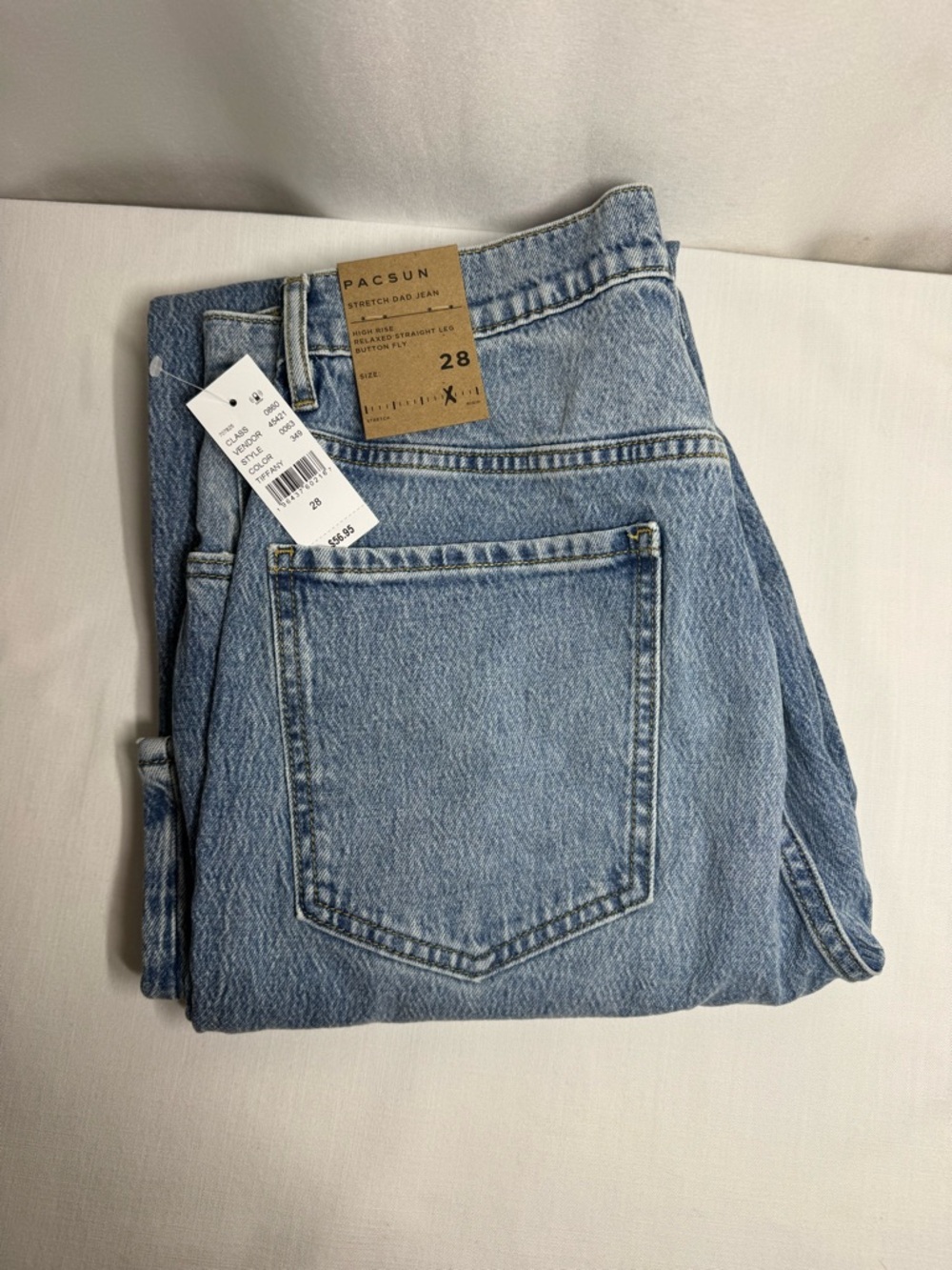 PacSun Stretch Dad Jean High Rise Straight Leg | Button Fly - Tiffany